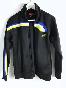 Jungen Jugend Vintage Puma Trainingsjacke XL Logo Reißverschluss schwarz blau gelb weiß - Bild 1 von 9