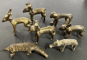 7 Vintage Weights For Measuring Gold Dust Collection Bronze?? Animal Figurines - Picture 1 of 12