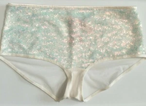 Sexy Bragas Cortas Victorias Secret Blancas Iridiscentes Brillantes Talla M Malla Espalda - Imagen 1 de 14
