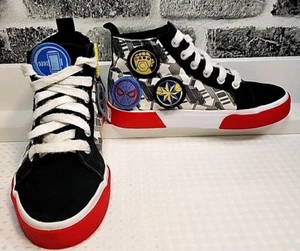 MARVEL HEROES SHOES Kids sz 2 w/14 Interchangeable Patches! Ground Up High Tops - Picture 1 of 14