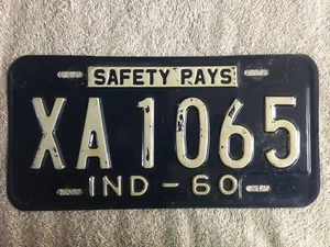 Gutes massives original 1960 Indiana Nummernschild siehe meine anderen Kennzeichen - Bild 1 von 2