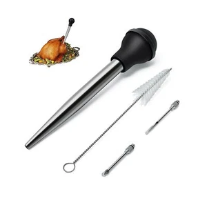 JY COOKMENT Stainless Steel Turkey Baster Baster Syringe  Cooking Meat - Picture 1 of 5