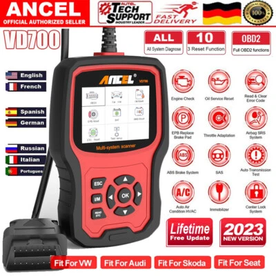 2025 Ancel VD700 Für VAG Pro Profi KFZ Diagnosegerät Auto OBD2 Scanner EPB DPF - Bild 1 von 4
