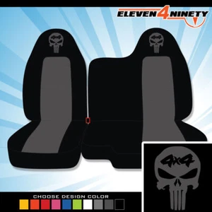 Fundas de diseño 60-40 ajuste de banco 04-12 Colorado/carbón negro con calavera 4x4 - Imagen 1 de 10