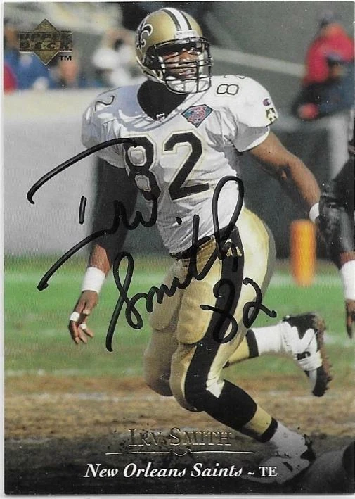 IRV SMITH Autographed Signed 1995 Upper Deck Football card New Orleans Saints - Image 1 of 1