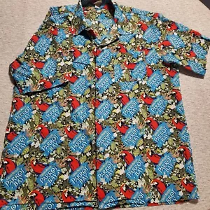 Vintage Captain Morgan Mens L Shirt Parrot Bay Button Up S/S Hawaiian USA Made - Picture 1 of 7