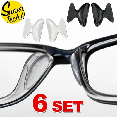 6/12 Pairs Silicone Anti-Slip Stick On Nose Pads for Eyeglass Sunglasses Glasses - image 1 of 4