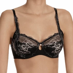 Sujetador Triumph Primrose Floral con tazas de estribo con ligero acolchado negro nuevo - Imagen 1 de 2