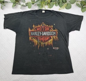 Camiseta De Colección Harley Davidson Negra Puntada Única MN Twin Cities Talla XL 70s-80s - Imagen 1 de 16