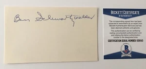 Ben Schwartzwalder Signed 3x5 Card BAS Beckett College Football HOF Syracuse - Picture 1 of 1