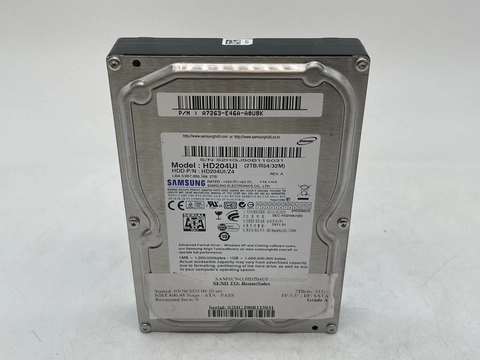 Samsung HD204UI 2TB 3.5" SATA Internal Hard Drive GRADE A FREE S/H - Image 1 of 4