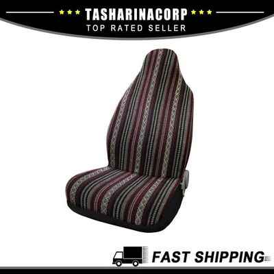 Pieza universal de 1 cubo delantero a rayas para funda de asiento silla de montar manta con gancho Foto 1 de 4