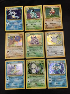 Vintage Rare Holo Pokémon Card Lot WOTC Base Set 2 Nidoking & Nidoqueen MP/HP - Picture 1 of 20