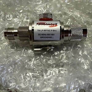 TerraWave TW-LP-RPTNC-P-B Litn Arrestor 0-6 GHz Arrest w/ RPTNC Plug to RPTNC - Picture 1 of 6
