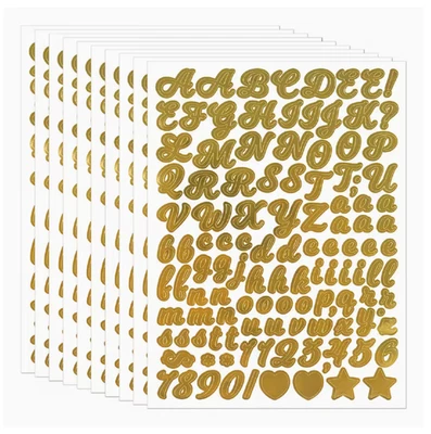 Alphabet Stickers - Metallic Gold - 1 Sheet - Craft - Scrapbooking - Image 1 of 3