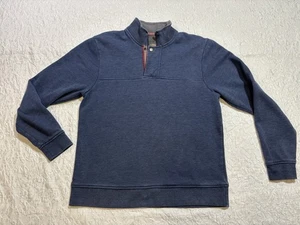 Orvis Sweatshirt Medium Mens Signature 1/4 Zip Fleece Lined Pullover Navy - Picture 1 of 16