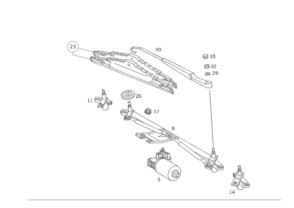 Оригинальный комплект деталей стеклоочистителя Mercedes-Benz 170-820-08-45 - Изображение 1 из 1