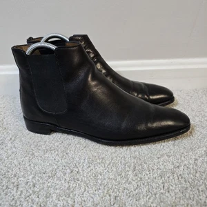 Ralph Lauren Collection Purple Label Italy Women Chelsea Boots Leather Black 7.5 - Picture 1 of 10