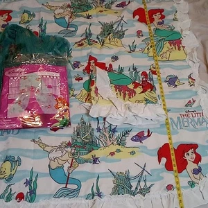 Ariel Bed Canopy & 5' Long Ruffle Curtain Set The Little Mermaid Disney Vintage - Picture 1 of 7