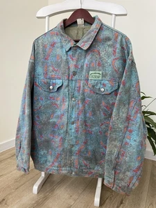 Chaqueta Jean Vintage Años 90 Oxbow Para Hombre Multicolor Raro Patrón Loco Talla L - Imagen 1 de 12