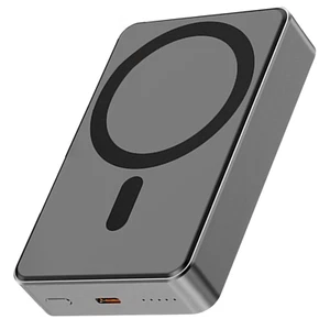 Magsafe Powerbank für iPhone 10.000mAh Magnetisch Schnellladen USB-C Grau Metall - Bild 1 von 12