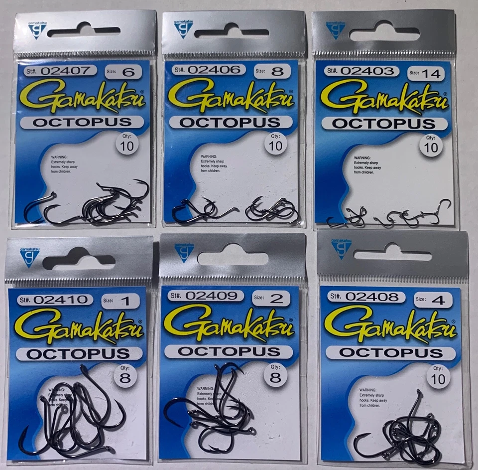 Gamakatsu Octopus Hook NSB PICK Saltwater BIG & Drop Shot Sizes  14- 10/0 - Image 1 of 1