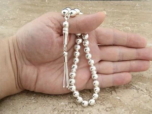 925 sterling silver 33 beads Tasbih, Islamic Prayer Beads Misbaha Tesbih 501109 - Picture 1 of 10
