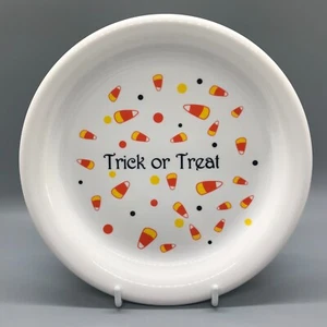 Fiesta Candy Corn Trick or Treat Appetizer Plate in White | Fiestaware Halloween - Picture 1 of 3