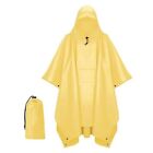 Outdoor Hooded Rain Poncho Adult Pocket Waterproof Lightweight Raincoat Jacket
