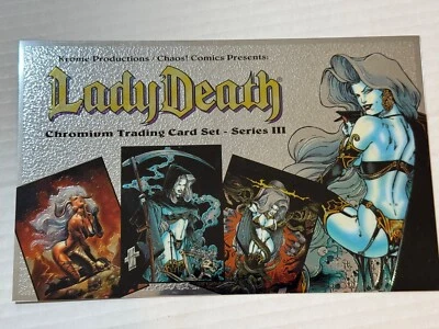 LADY DEATH CHROMIUM TRADING CARD SET III PROMO CARD 1996 FOIL KROME - Image 1 of 2