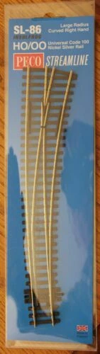 Right Hand #6 turnout curved switch Code 100 Nickel Silver PECO SL-86 Insulfrog - Image 1 of 1