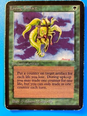 MTG 1x Living Artifact ALPHA OLD SCHOOL Legacy Magic the Gathering Card x1 HP - Image 1 of 2