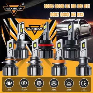 AUXBEAM 9005 9006 9007 9008 H1 H4 H7 H8 H9 H11 H13 LED Headlight Kit 90W 20000LM - Picture 1 of 20