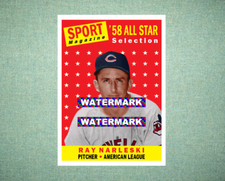 Ray Narleski All Star Cleveland Indians 1958 Style Custom Baseball Art Card