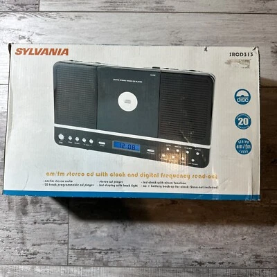 Vtg Sylvania  Stereo AM/FM Radio CD Alarm Clock SRCD313 New - Image 1 of 4