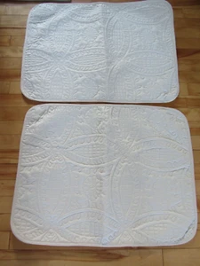 2 NEW CHEZMOI COLLECTION CREAM QUILTED PILLOW SHAMS 20”X 36" VARIOUS DESIGNS - Picture 1 of 7