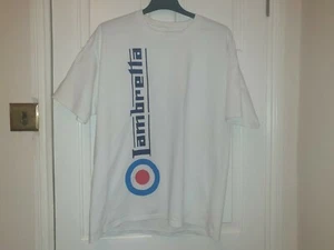 Lambretta Size Xl Mens Short Sleeved White Heavy Cotton T-Shirt white vintage - Picture 1 of 7