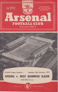 ARSENAL V WEST BROMWICH ALBION ~ 10 DICIEMBRE 1955 (1) - Imagen 1 de 1