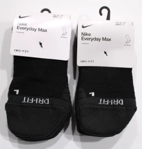 NEW Nike Everyday Max Women's Small 4-6 Youth 3Y-5Y No Show Black Socks 6PR - Picture 1 of 3