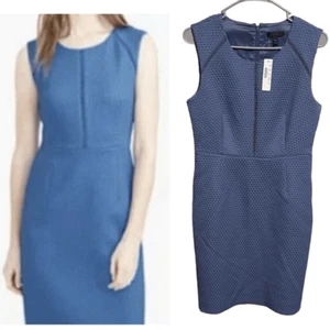 NWT-J. Crew- Women’s Powder Blue Portfolio Textured Sleeveless Sheath Dress, 10P - Picture 1 of 15