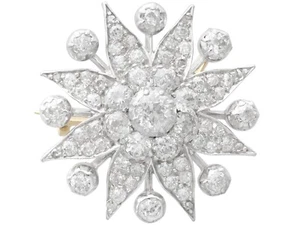 Antique 5.88Ct Diamond and Silver Star Brooch Circa 1910 - Picture 1 of 12