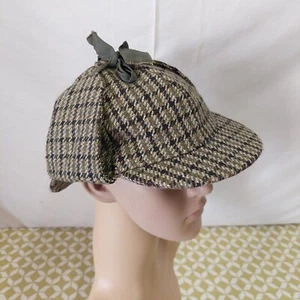 AUTOHAT Sherlock 100% Wolle Tweed Hut Deerstalker Vintage 7 1/4 59 Schottland - Bild 1 von 24