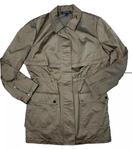 Usado en Excelente Condición Chaqueta Utilitaria St. John Para Mujer 8 Cremallera Completa Nylon Verde Ejército Carga Sobre Abrigo - Imagen 1 de 12