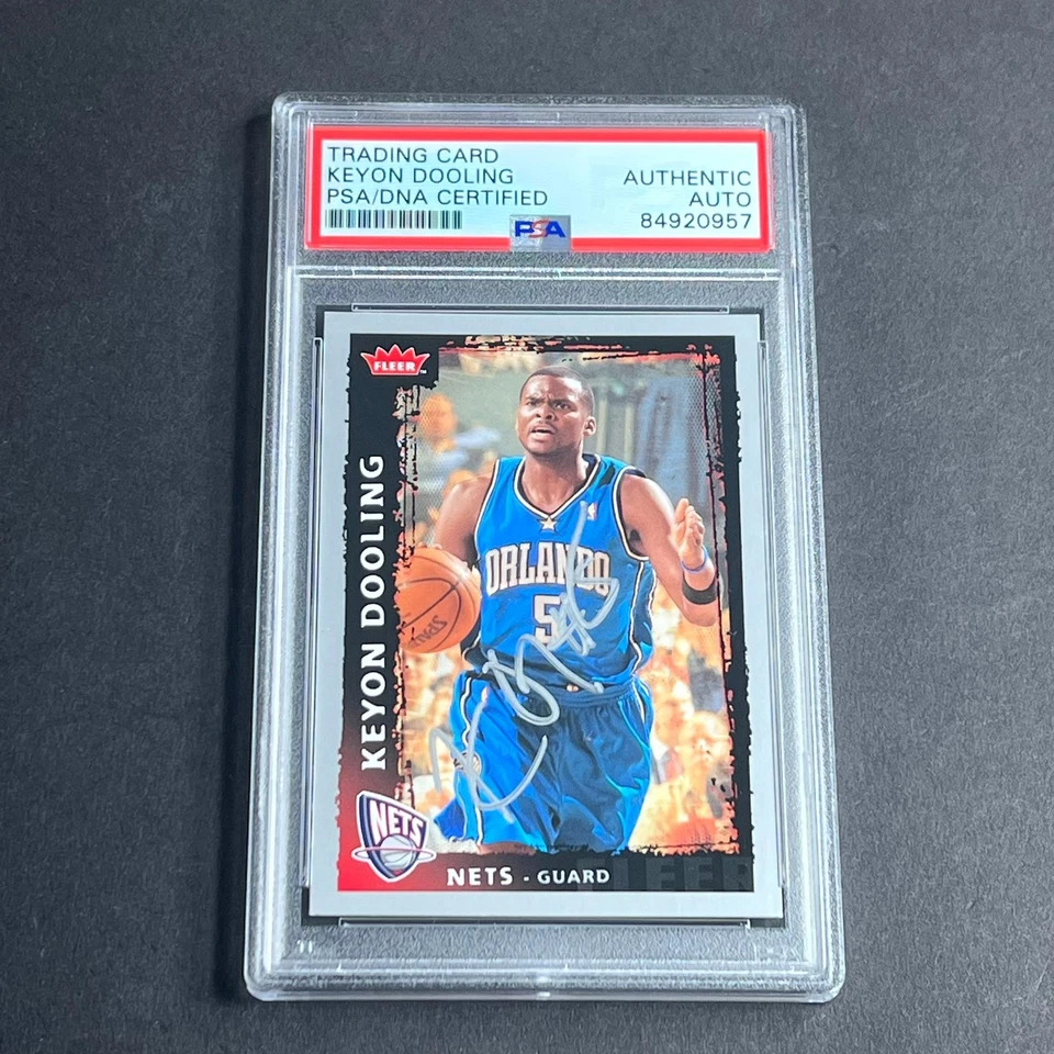 Tarjeta firmada por Keyon Dooling Fleer #66 de la NBA Fleer #09 automática redes losas PSA Foto 1 de 2