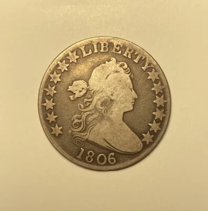 1806/5 Large Stars Draped Bust Half Dollar VG Very Good - Picture 1 of 4