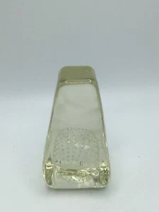 Clear Crystal Glass 4 Sided Pyramid Paperweight w/ Apple Shaped Bubbles Vintage - Picture 1 of 2
