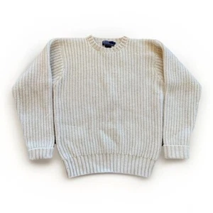 Polo Ralph Lauren Sweater Mens M Heavy Chunky Knit Wool Fisherman Vintage 90s - Picture 1 of 8