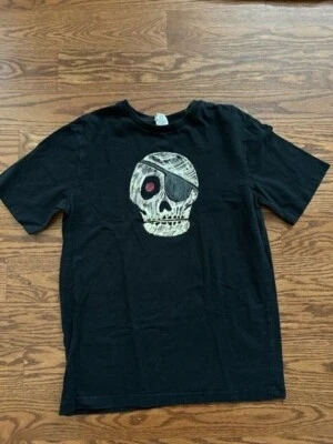 Black T-Shirt With Skeleton Head, Size Boys, Extra-Large - Image 1 of 3