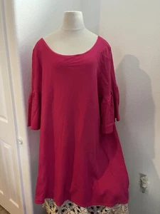 Abito a vita alta Bryn Walker donna cotone rosa bambù maniche arricciate nuovo con etichette - Foto 1 di 14