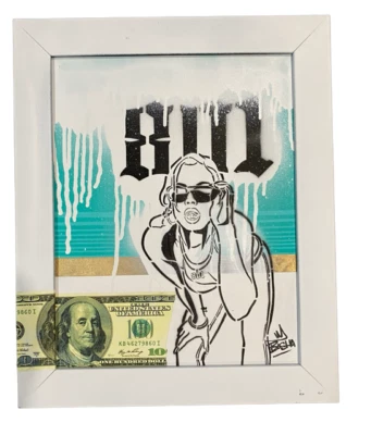 Original BASHA GTA 5 Graffiti Art Painting seen obey banksy death nyc dismaland - Image 1 of 3